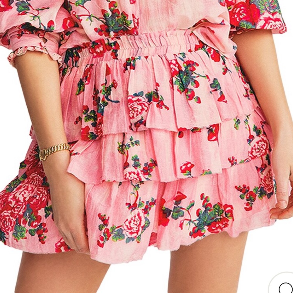 LoveShackFancy Brynlee Skirt in Pink Desert